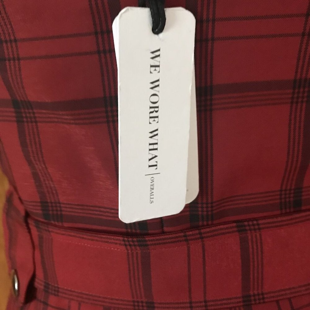WeWoreWhat Moto Jumpsuit Red Plaid NWT - Picture 11 of 13